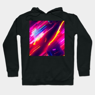 cyberpunk digital abstraction wires colorfull futuristic electronics Hoodie